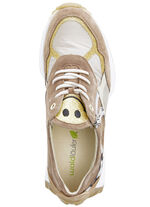 Waldläufer sneakers met brutale glitterapplicaties TAUPE-GOUD