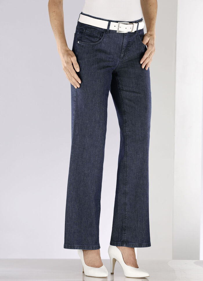 Jeans met modieus wijdere pijpen 