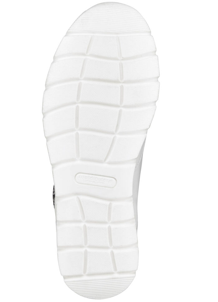 Waldläufer veterschoen gemaakt van een interessante materiaalmix WIT EN ANTIEK ZILVER