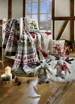 Kussenhoes met rendierpaar in fluweellook ROOD