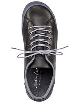 Andrea Conti, klassieke dames veterschoen, met uitneembaar leren voetbed ZWART