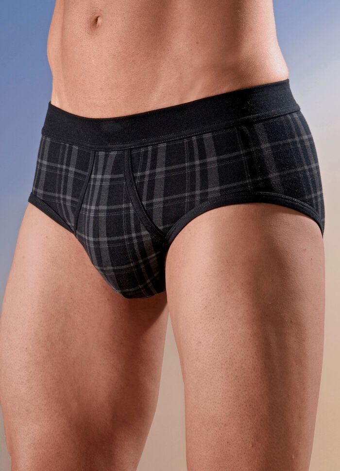 Schiesser set van twee slips met ruitjespatroon 