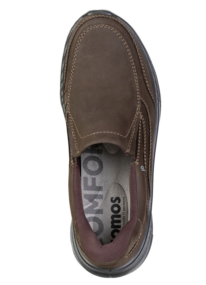 Klassieke herenpantoffels, breedte H, met uitneembaar voetbed MOKKA