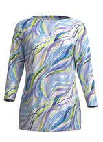 Fijngebreide trui met all-over print ECRU-BLAUW-MULTICOLOR