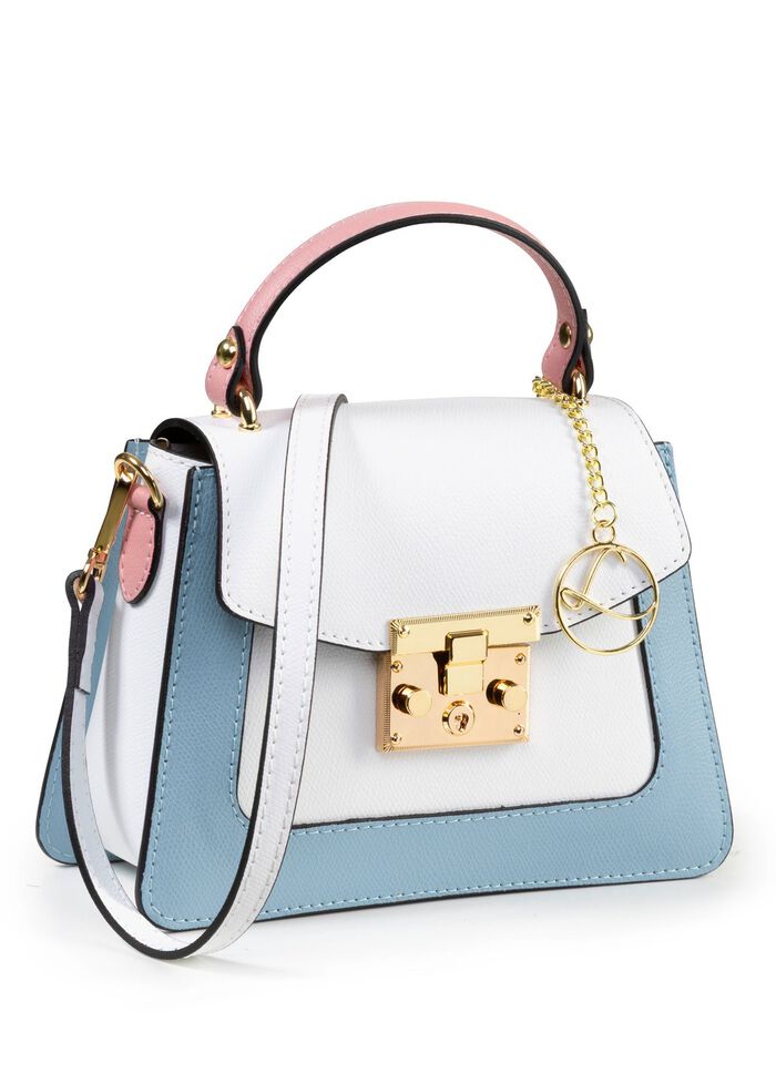 Laurina, mini tas, dames, met afneembare schouderband WEISS-BLAU-ROS&Eacute;