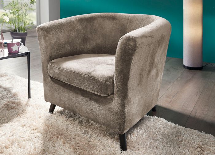 Onderhoudsvriendelijke fauteuil op houten poten BEIGE