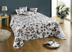 Luxueus gewatteerde sprei met lintrand GRIJS-WIT