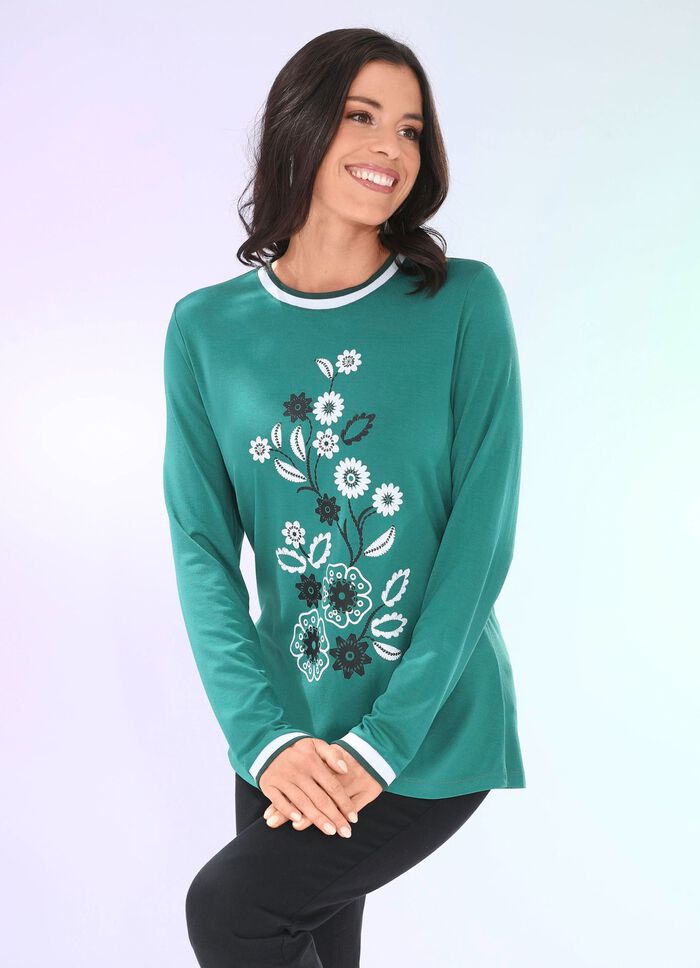 Shirt met contrastprint in 2 kleuren 