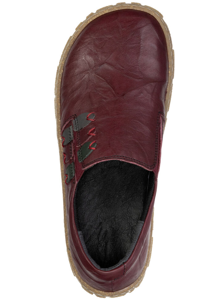 ELENA EDEN, comfortabele damesschoenen op blote voeten, breedte G, met uitneembaar voetbed BOURGONDIË