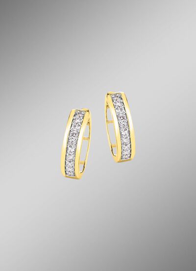 Chique creolen met 20 diamanten 