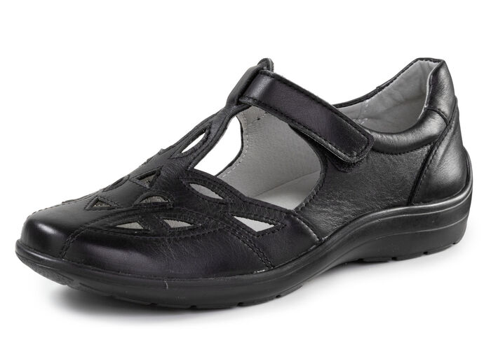 ELENA EDEN, zomerpantoffels voor dames, breedte H, met uitneembaar voetbed SCHWARZ