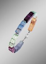 Prachtige set met hematiet, bewerkt en fluoriet in veelkleurig 