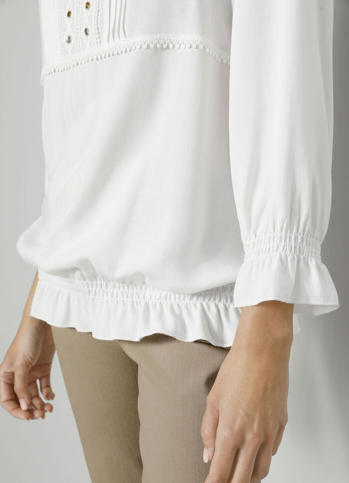 Slip-on blouse met ruches 