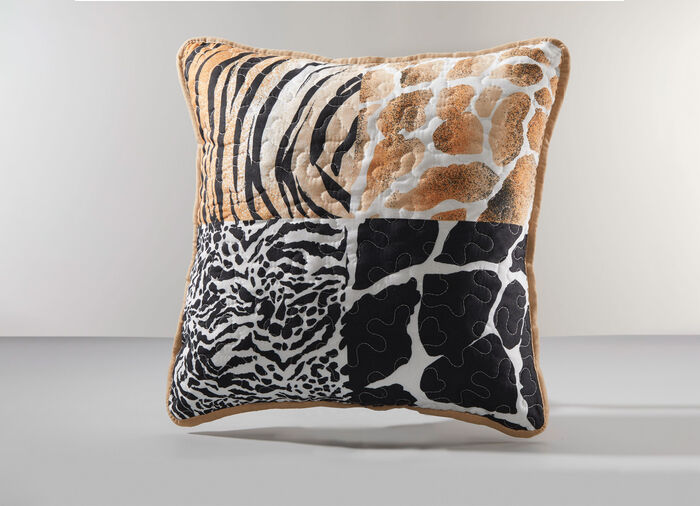 Sprei in fascinerende patchwork-look BRUIN-BEIGE-ZWART