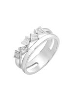 Moderne damesring met synthetische zirkonia 