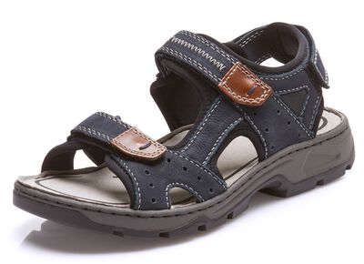 Rieker, klassieke heren trekkingsandalen, gemaakt van leer 