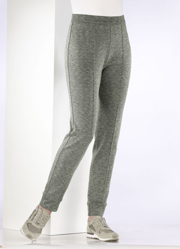 Gebreide broek OLIJF-ZWART