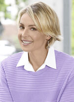 Klaus-modellen, damesblousekragen, gemaakt van fijne poplin WIT