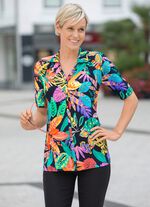 Poloshirt met doorlopende decoratieve knoopsluiting 