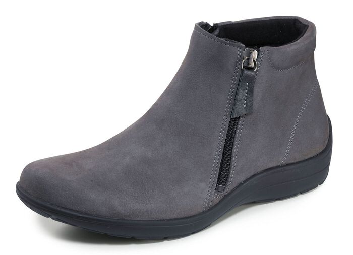 ELENA EDEN laarsje gemaakt van nubuckleer GRIJS