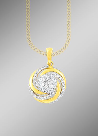 Interessante hanger met 7 briljant geslepen diamanten en 56 diamanten 