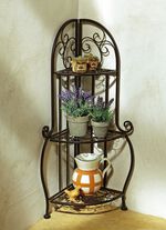 Decoratief hoekrek van ijzer ANTIEKBRUIN