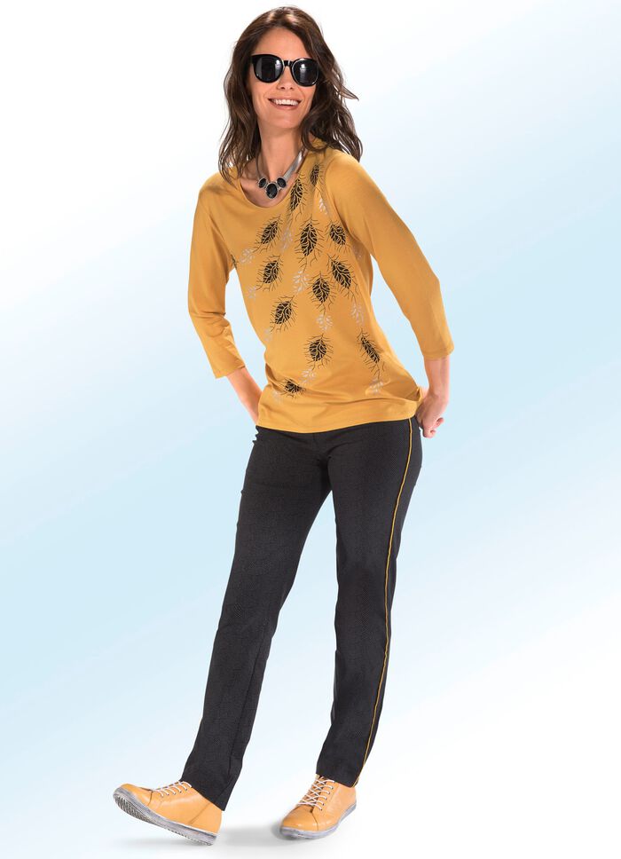 Broek met stijlvolle vissengraatlook 