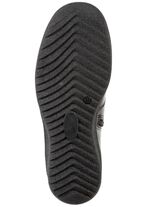 ELENA EDEN, gevoerde dames enkellaarsjes, winterschoenen, breedte H, met lamsvacht ZWART