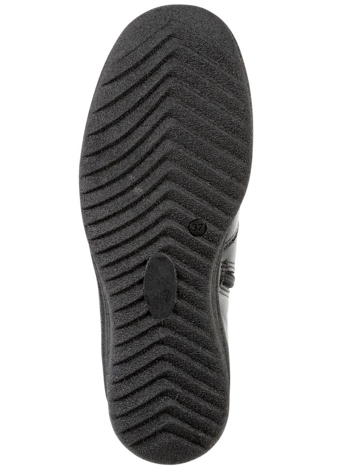 ELENA EDEN, gevoerde dames enkellaarsjes, winterschoenen, breedte H, met lamsvacht ZWART