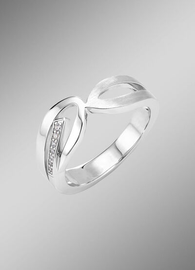 Moderne damesring met zirkonia 