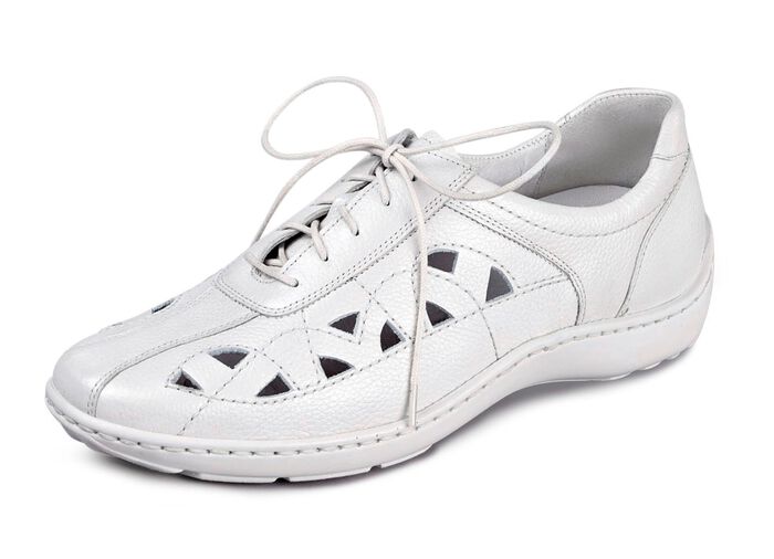 Waldl&auml;ufer, zomerse dames veterschoenen, breedte H, met uitneembaar voetbed NATUURWIT