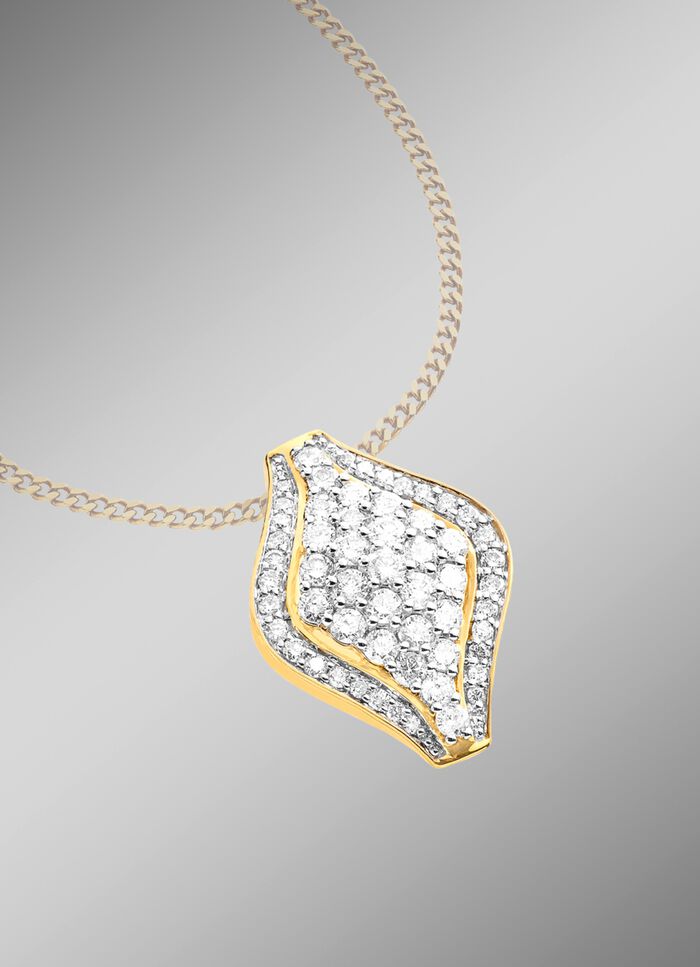 Sterk bezette kettinghanger met briljanten 