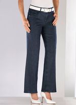 Jeans met modieus wijdere pijpen 