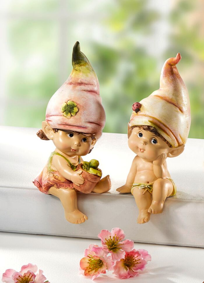 Edge krukjes, set van 2 met schattige punthoedjes 