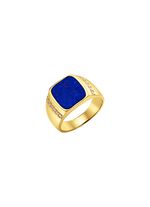 Herenring met lapis lazuli en zirkonia 