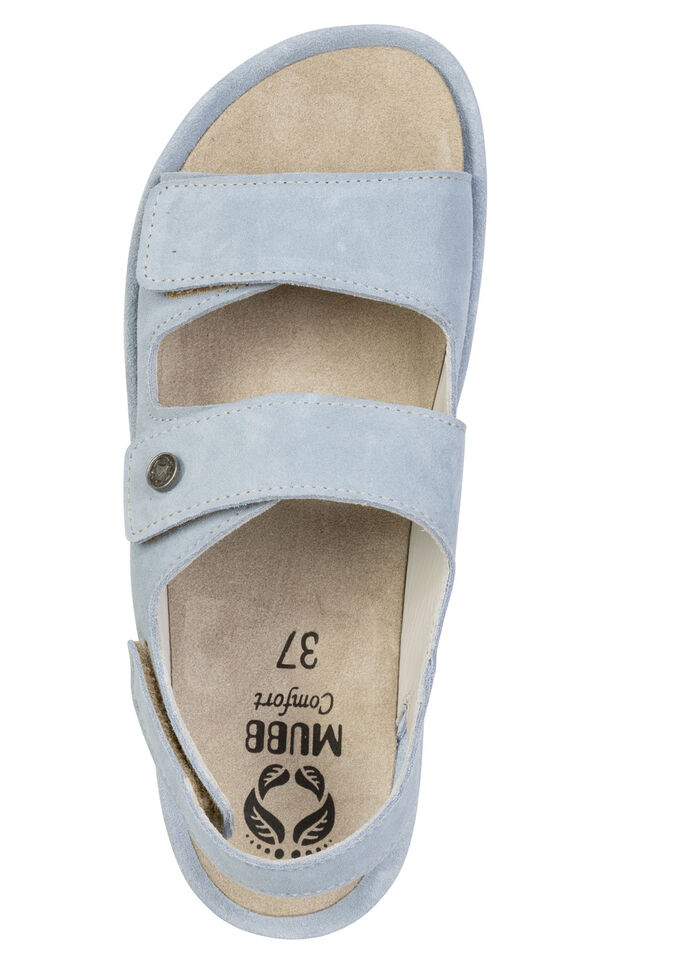 Mubb, comfortabele damessandalen, breedte H, met uitneembaar voetbed BLEU