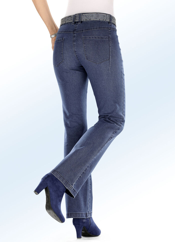 Jeans in trendy bootcut-vorm JEANS BLAUW