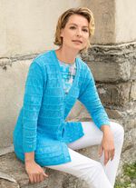 Vest met een mix van patronen TURQUOISE