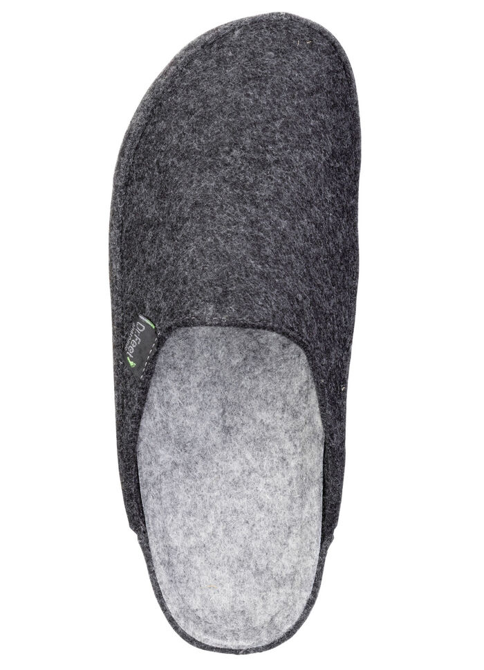 Comfortabele herenpantoffels van wolvilt ANTRACIET