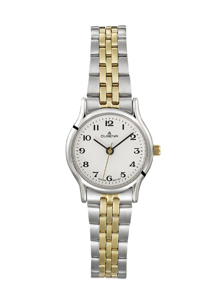 Dugena quartz dameshorloge met roestvrijstalen bandkast 