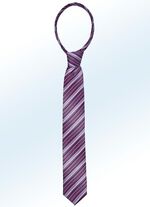 Prachtige gestreepte stropdas AUBERGINE