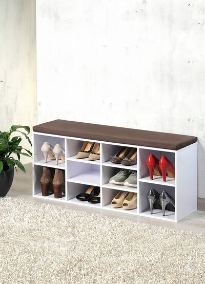 Schoenenbank met zitkussen 