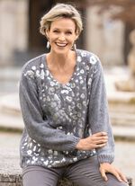 Trui met glanzende folieprint 