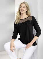 Shirt-tuniek met mesh-inzetstuk 