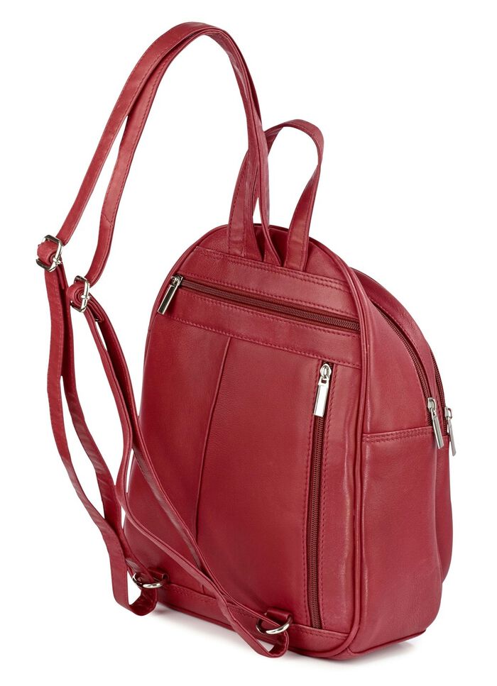 Laurina, rugzak, dames, met twee verstelbare schouderbanden ROBIJNROOD