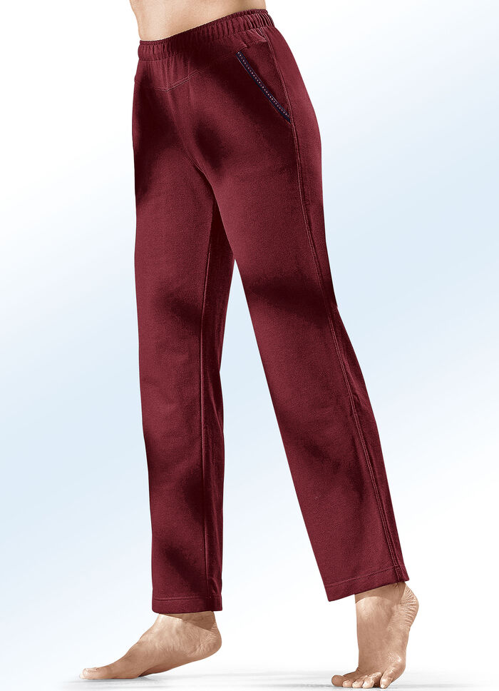 Broek met decoratieve band geborduurd met glanzend draad BORDEAUX