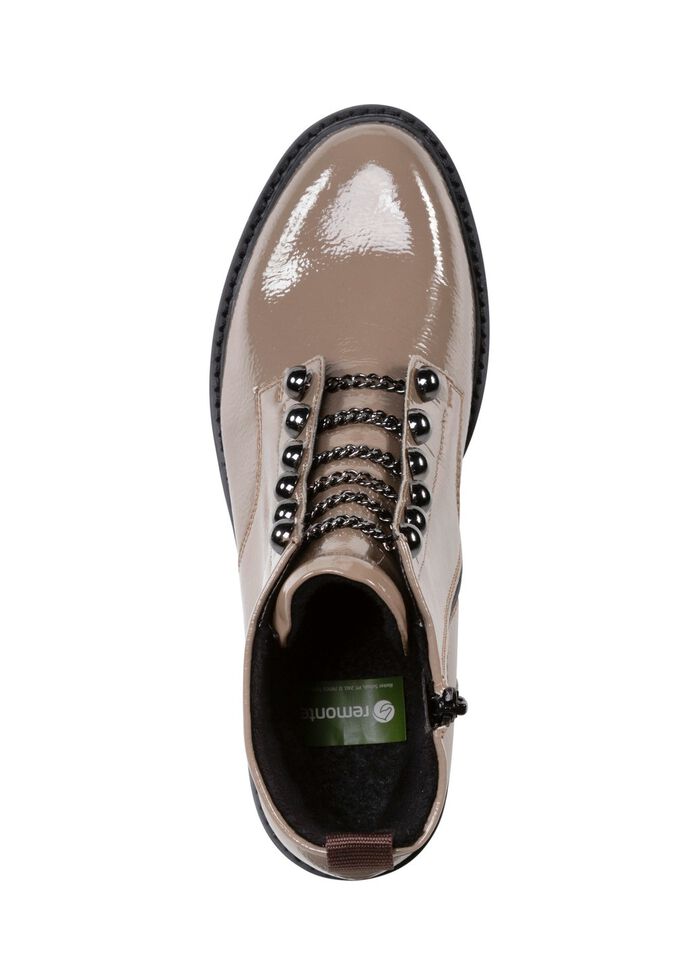 Remonte enkellaarsjes met trendy sierkettingen in veterlook TAUPE