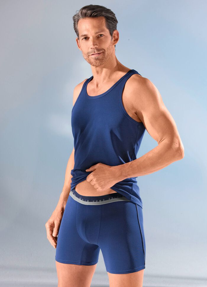 Set van vier broeken, effen, met elastische tailleband 