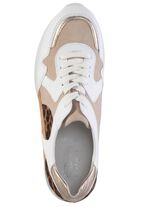 Sneakers WIT-BEIGE-BRUIN
