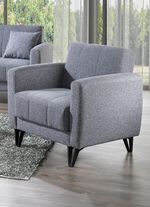 Gestoffeerd meubel met kantelfunctie dat overal in de kamer geplaatst kan worden 